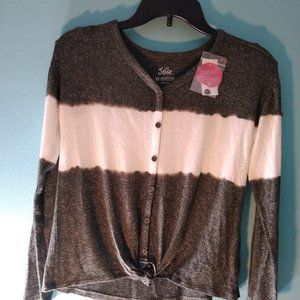 Green & White Lightweight Justice Sweater size 12